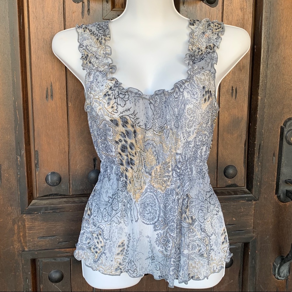 🛑 SOLD!! • ✰ Chiffon Cami Tank Top Crew Neck